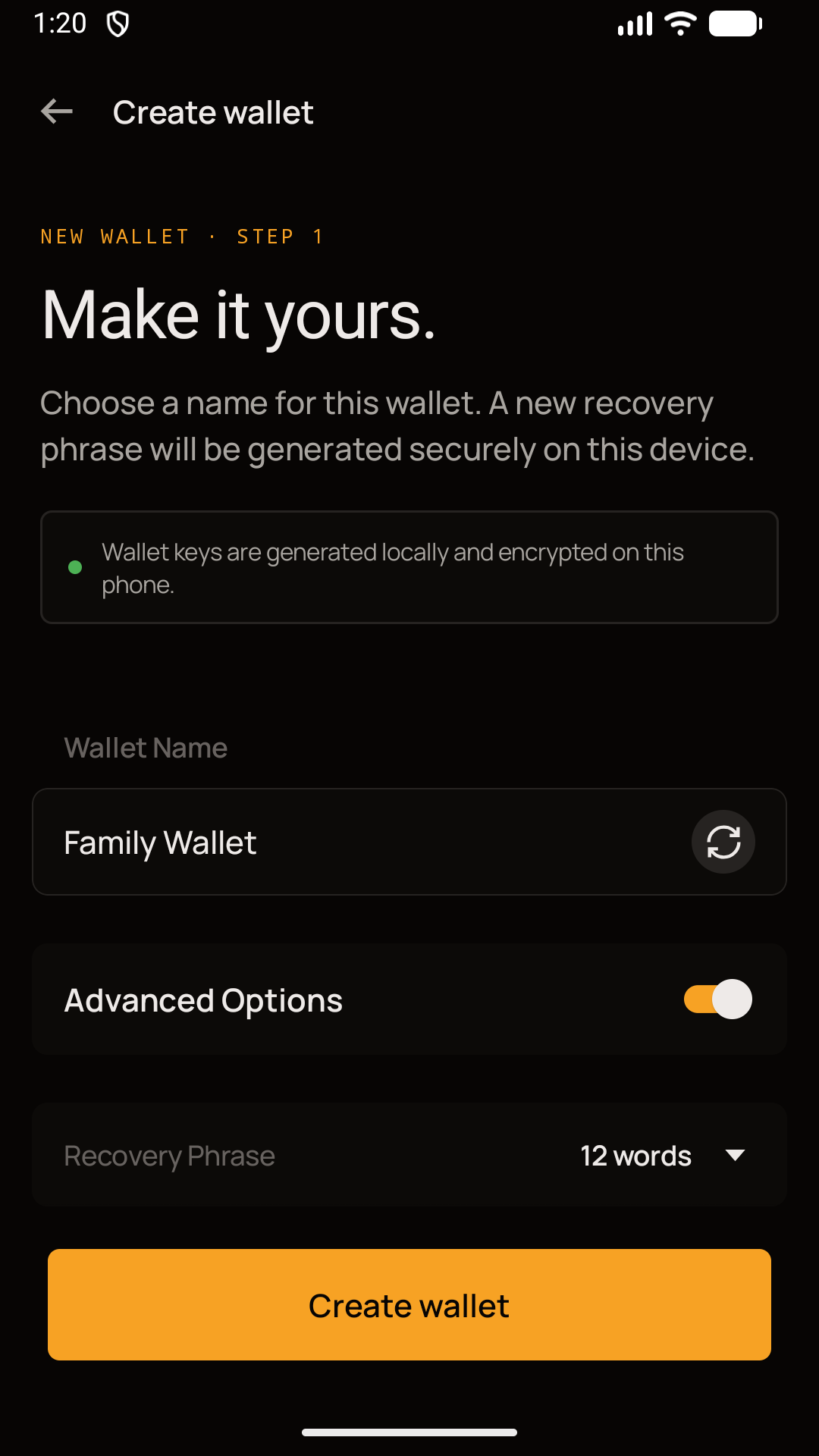 KeepKey Wallet advanced wallet options